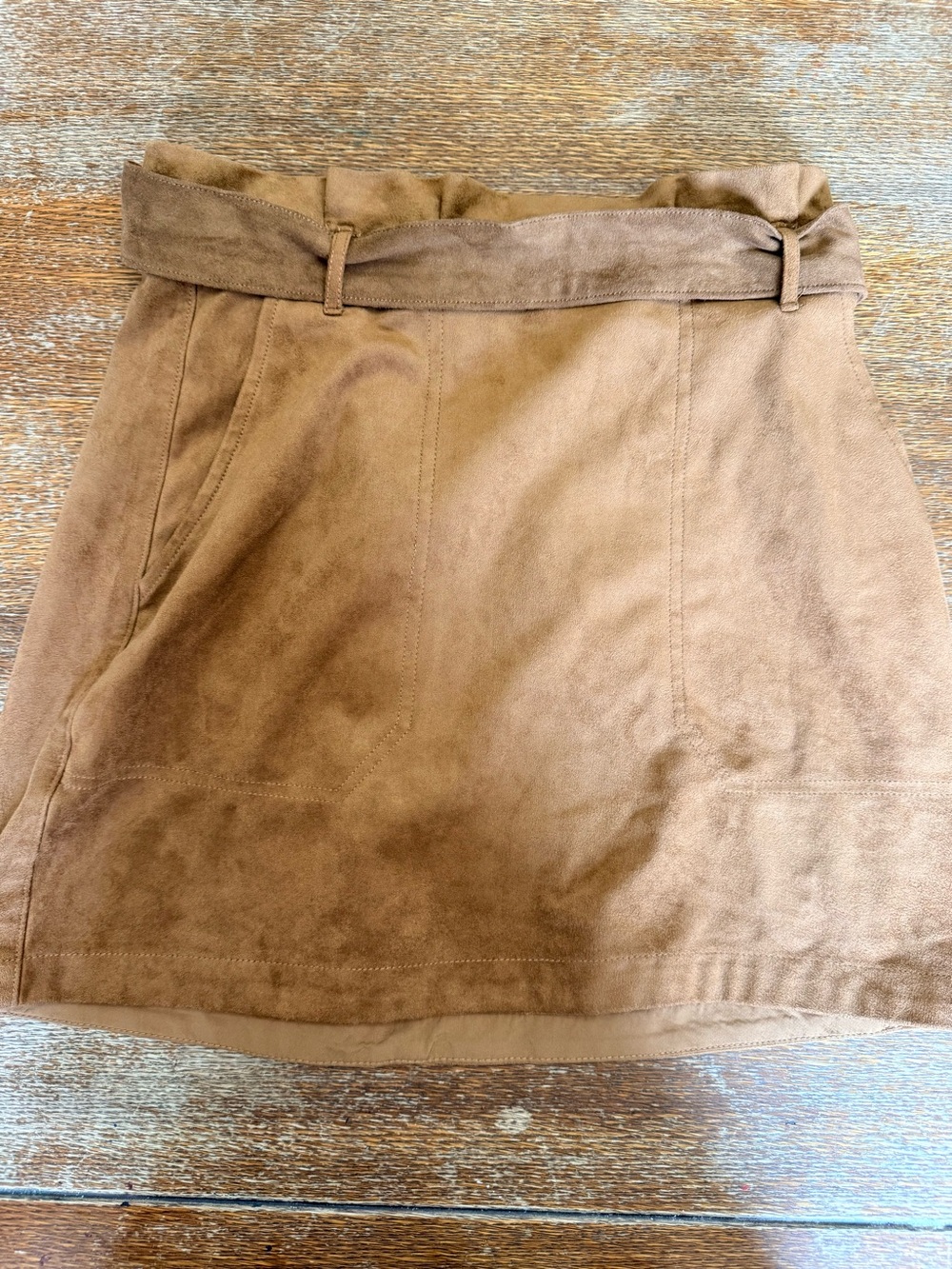 Abercrombie & Fitch Tan Suede Mini Skirt with Belt